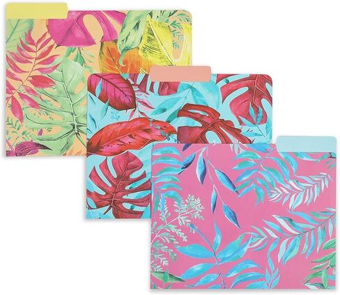 مجلدات ملفات مزخرفة من Paper Junkie Pink Flamingo، علامة تبويب 1/3 قطع، حجم الحروف، ملونة بلمسات من رقائق الذهب (12 حزمة) in Kuwait