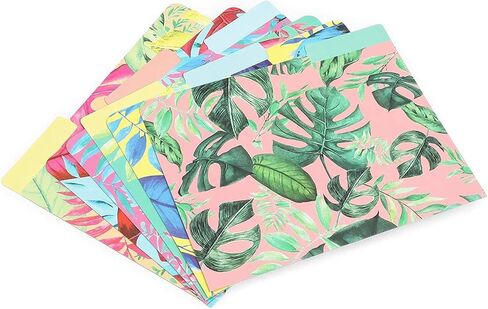 مجلدات ملفات مزخرفة من Paper Junkie Pink Flamingo، علامة تبويب 1/3 قطع، حجم الحروف، ملونة بلمسات من رقائق الذهب (12 حزمة) in Kuwait