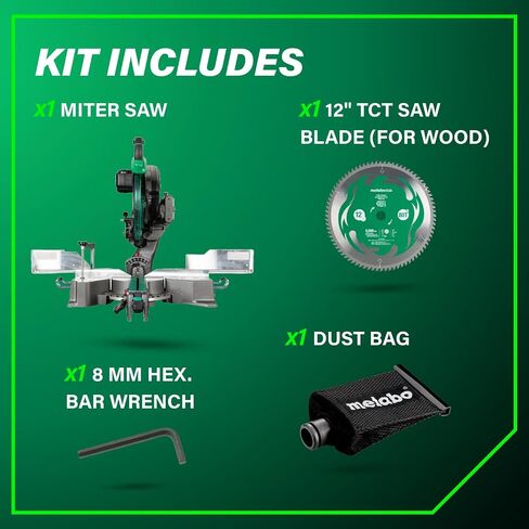 Metabo HPT 12-Inch Sliding Miter Saw, Dual Bevel, Xact Cut Shadow Line, 5-Year Warranty, C12RSH3 in Saudi Arabia