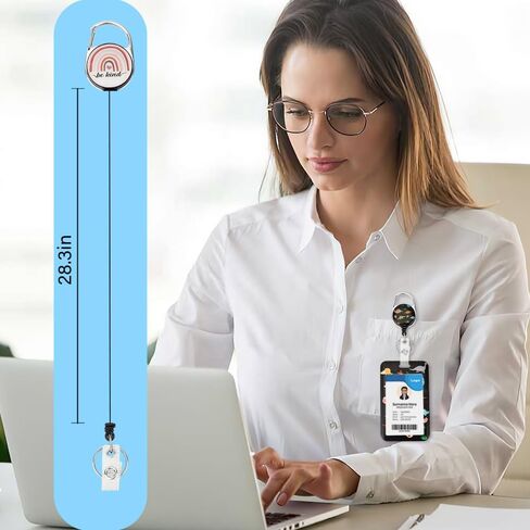 Lanyards for Id Badges,Badge Holder Retractable Clip with Lanyard for Keys and Badge Reel,Cute Breakaway Lanyard Badge Holder Heavy Duty,Be Kind Badge Reel Name Badge Holders,Rainbow Teacher Lanyard in Kuwait