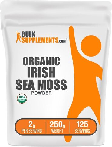 BulkSupplements.com مسحوق طحلب البحر الأيرلندي العضوي - مكمل طحلب البحر، طحلب البحر الأيرلندي العضوي، مسحوق طحلب البحر العضوي - نباتي وخالي من الغلوتين، 2000 مجم لكل وجبة، 250 جم (8.8 أونصة) (عبوة من قطعة واحدة) in Saudi Arabia