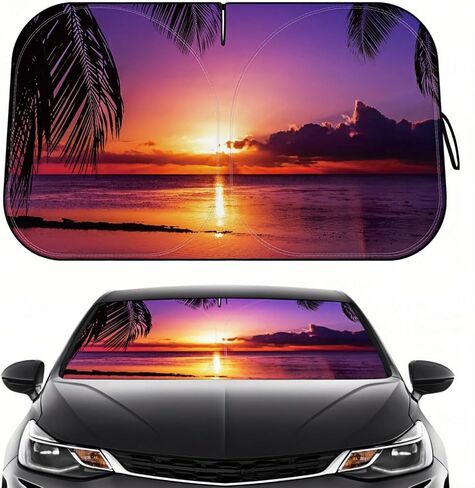 Car Windshield Sun Shade - Reflector Sunshade Offers Ultimate Protection for Car Interior, Cool Reflective Sun Blocker Fits Small Sedans, Mini SUVs in Saudi Arabia