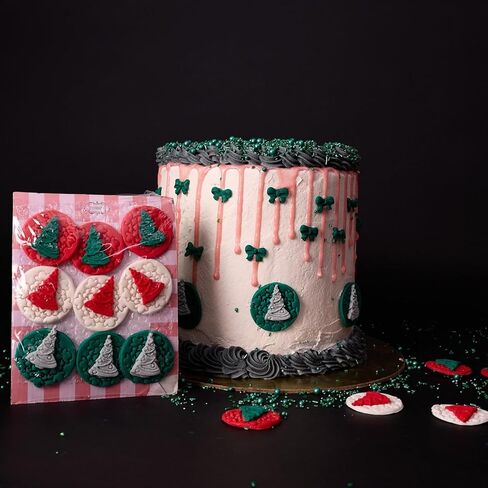 Confect Christmas Candy Canes Red & Green pack of 12 | Edible Edible Christmas cake topper | Cake decoration supplies | Xmas Holiday Toppings for Cupcakes, Cookies and Desserts CC 25 in Saudi Arabia