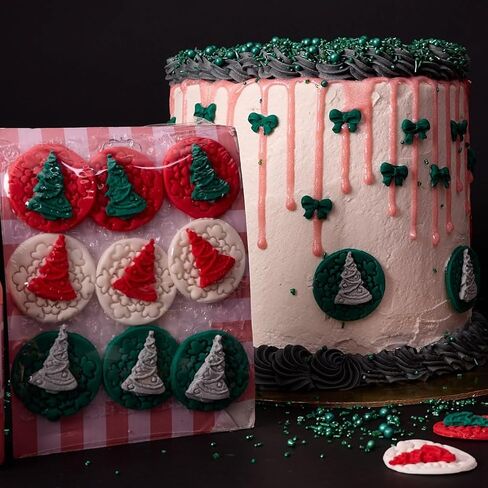 Confect Christmas Candy Canes Red & Green pack of 12 | Edible Edible Christmas cake topper | Cake decoration supplies | Xmas Holiday Toppings for Cupcakes, Cookies and Desserts CC 25 in Saudi Arabia
