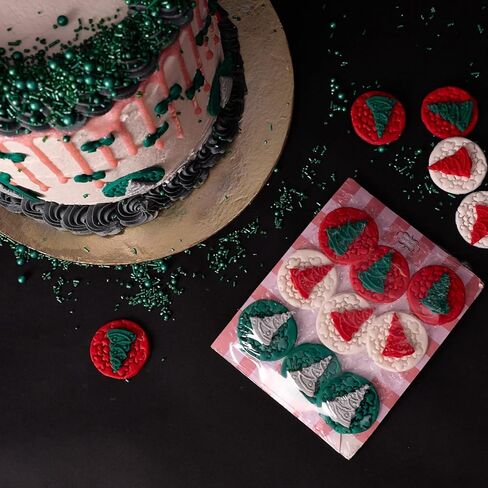 Confect Christmas Candy Canes Red & Green pack of 12 | Edible Edible Christmas cake topper | Cake decoration supplies | Xmas Holiday Toppings for Cupcakes, Cookies and Desserts CC 25 in Saudi Arabia