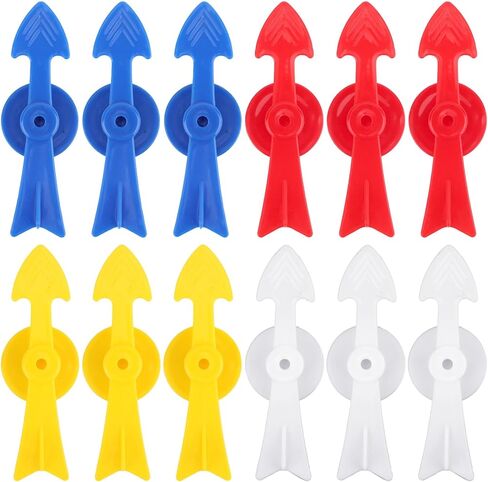 12PCS Arrow Game Spinners ، Spints Placium Planch على شكل V Game Spinners قطع بديلة لألعاب الطاولة ، مشاريع DIY ألعاب الطاولة (Cyan ، Blue ، Red ، White) in Saudi Arabia