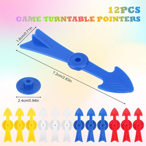 12PCS Arrow Game Spinners ، Spints Placium Planch على شكل V Game Spinners قطع بديلة لألعاب الطاولة ، مشاريع DIY ألعاب الطاولة (Cyan ، Blue ، Red ، White) in Saudi Arabia