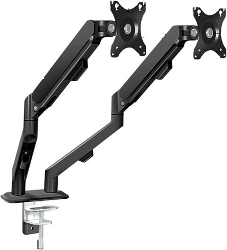 مراقبة شاشة مزدوجة شاشة الربط كابينة سطح المكتب عرض كابولي دون ضرب لأعلى ولأسفل رفع الذراع الميكانيكية الدوارة (رمادي) in Kuwait