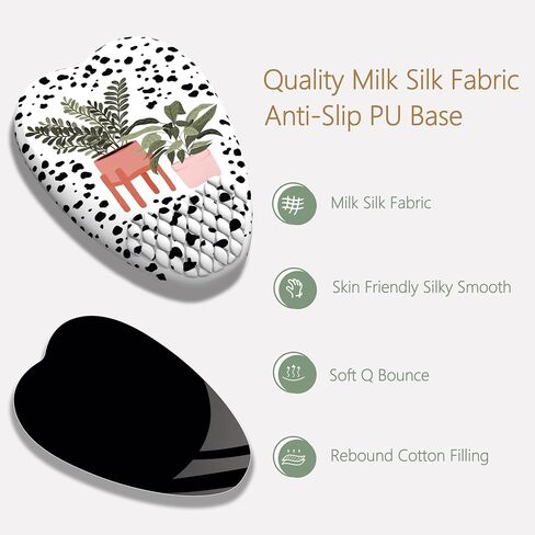 Red Mushroom Wrist Rest for Mouse Pad with Heart-Shaped Design Yellow Cute Frog and Snail Mousepad Ergonomic Gaming Mouse Pads with Wrist Support, Quality Milk Silk Fabric＆Anti-Slip PU Base in Kuwait