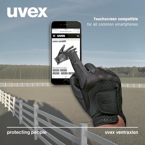قفازات ركوب الخيل Uvex قابلة للتمدد وقابلة للتنفس (غربية/إنجليزية) للنساء والرجال، فينتراكسيون in Kuwait
