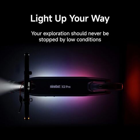 سكوتر كهربائي Segway Ninebot E2 Pro - رحلات بدون جهد مع سرعة قصوى 15.5 ميل في الساعة، نطاق 25 ميل، قوة بواسطة محرك 350 وات، وضع الرحلات البحرية، معتمد من UL-2272 in Kuwait