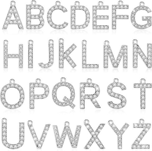 26pcs أحجار الراين A-Z الحروف الأبجدية سحر 18K الذهب المملوءة بالأبجدية المملوءة بدل لتصنع مجوهر in Kuwait