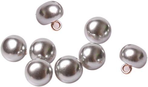 8 Pcs 10mm Pearl Mushroom Buttons Exquisite Sliver Grey Resin Sewing Buttons DIY Knitted Coat Dress Shawl Accessories for Women Girls in Saudi Arabia