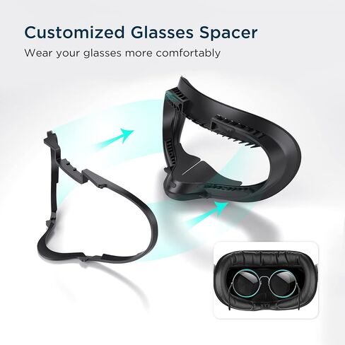 KIWI design Comfort Face Cushion Pad Compatible with Quest 2 Accessories, Breathable Facial Interface and Glasses Spacer in Saudi Arabia