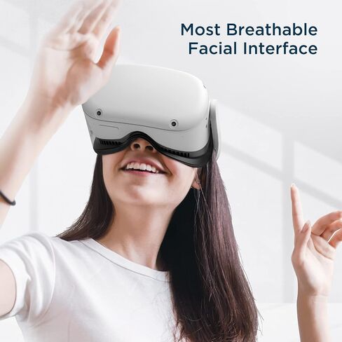 KIWI design Comfort Face Cushion Pad Compatible with Quest 2 Accessories, Breathable Facial Interface and Glasses Spacer in Saudi Arabia