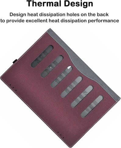 Laptop Case Cover for 16 inch Lenovo ThinkPad P1 Gen6 Gen5 Gen4，Detachable PU Leather Notebook PC Sleeve Protective Bag with Pen Holder (Burgundy) in Saudi Arabia
