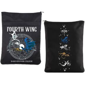 FW Book Sleeve for Book Lovers Dragon Rider Inspired Book Sleeve Fantasy Book Cover with Zipper Bookworm Gift (War Book)