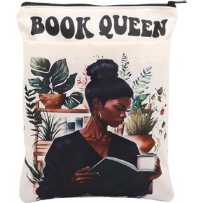 KEYCHIN Book Queen Book Sleeve Bookish Gifts Book Lover Book Covers Book Nerd Gifts Book Worm Book Protector (Book Queen2-BS)