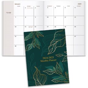 مخطط شهري 2024-2025 - تقويم 18 شهرًا من يناير 2024 - يونيو 2025، مخطط شهري 2024-2025 سهل تنظيم حياتك اليومية، 7 بوصة × 10 بوصة، ورقة خضراء in Kuwait