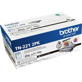 Brother Genuine Standard-Yield Black Toner Cartridge Twin Pack TN221 2PK
