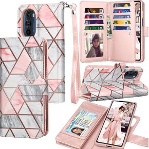 حافظة محفظة Tekcoo لهاتف Motorola Edge+ 2022 | موتو ايدج بلس 5 جي يو دبليو 2022 | ايدج 30 برو | X30 | XT2201 حامل بطاقات الائتمان من جلد البولي يوريثان، غطاء فليب للحمل [حافظات صلبة مغناطيسية قابلة للفصل] رخامي in Kuwait