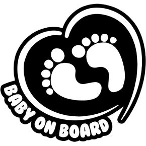 TOTOMO Baby on Board Sticker for Cars Funny Cute Safety Caution Decal Sign for Car Window and Bumper No Need for Magnet or Suction Cup - Footprint in Heart