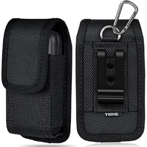 ykooe Flip Phone Holster for Nokia 2720 Flip, Nokia 2660 Flip, Alcatel Go Flip 4, Flip 3, Flip V, Alcatel MyFlip, Alcatel Quickflip, TCL Flip, Flip Pro, Flip 2, Flip Go, Cingular Flip 2, Black -L