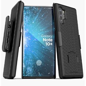Encased Galaxy Note 10 Belt Clip Case (2019 DuraClip) Ultra Slim Cover with Holster for Samsung Note 10 Phone - Black