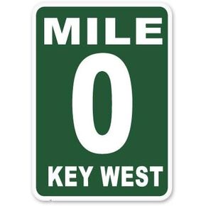 AK Wall Art Mile 0 Mile Marker Key West Vinyl Sticker - Car Phone Helmet - Select Size