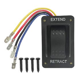387874 RV Electric Stabilizer Jack Switch Compatible with Lippert High Speed Stabilizer Jacks, Power Stabilizer Jack Momentary Extend Retract Rocker Switch with Harness & Extra Terminals