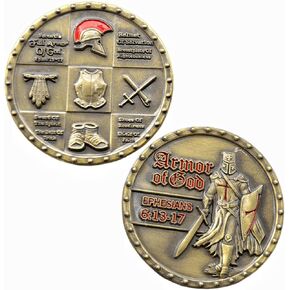 Joygulls Put On The Whole Armor of God Challenge Coin EPH 6:13-17 3D Prayer Commemorative Coin