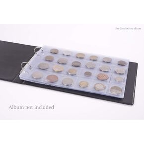 Coin Holder Sleeves 10 Pages, 240 Pockets Coins Collection Supplies Stamp Currency Protector 1.38'' x 1.57''