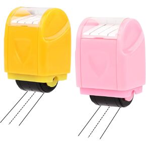 2pcs Dash Handwriting Lines Practice Stamp Roller, Self Inking Teacher Stamps for Kids Students Office Kindergarten Classroom Must-Haves (Black, Red)