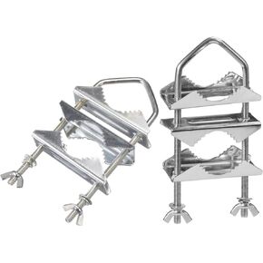 Superbat Antenna Mast Clamps U-Bolt Mounting Hardware Bracket & V Jaw Block (2Pcs) for TV CB Ham Outside Home Antenna Lora Double Pipe-Mounting etc.