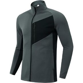 Men's Casual Outdoor Quick-Dry Track Jacket Lightweight Breathable Slim Fit Workout Full Zip Athletic Jackets