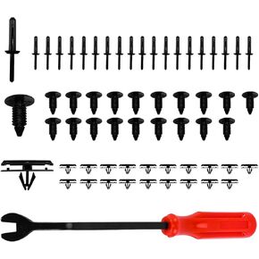 60 PCS Fender Flare Rocker Moulding Clips, Blind Rivets Bumper Shield Retainer Clip Assortment 6506007AA 68039280-AA 6030441 Replacement for Wrangler JK, Unlimited JK