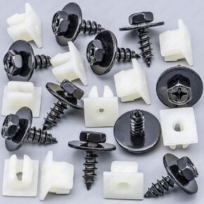 Rexka 10 Sets Bumper Cover Splash Shield Rocker Molding Screw Nut Grommet Kit Fit Toyota 901596-0525 90189-06193 Avalon Camry Highlander Sienna Venza