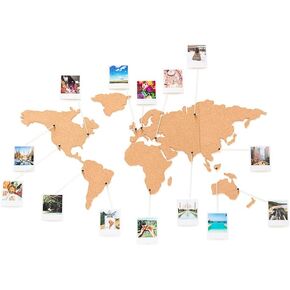 Luckies of London World Map Pin Board | Cork Board Map of The World with Push Pins | Room Decor | Travel Map Cork Boards for Memories | World Map Wall Art for Home Decor | Travel Gifts