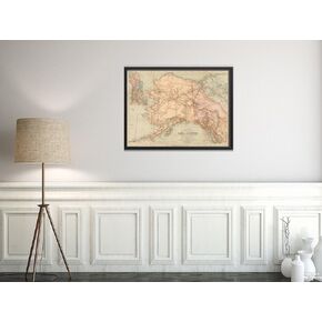 1898 Map Alaska|Canada|Yukon Territory|Klondike (River) Bacon's New Large-Print of Alaska & The|Vintage Fine Art Reproduction|Ready to Frame