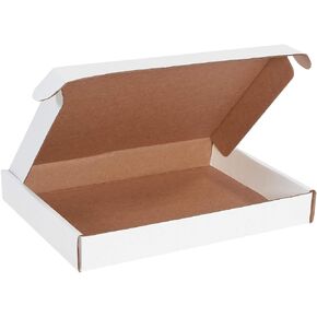 Aviditi White Corrugated Cardboard Deluxe Literature Shipping Mailer, 15 1/8" L x 11 1/8" W x 2" H, Tab Lock, Folds Together in Seconds, No Tape or Glue Required (Pack of 50)