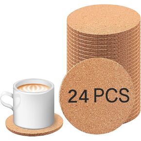 100 PCS Cork Coasters Bulk, Blank Square Cork Coasters DIY Crafts, Non-Slip Heat-Resistant Reusable Coffee Coaster, Suitable for Home Desktop Decoration