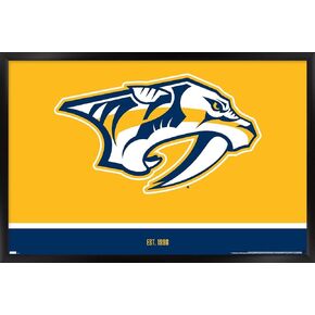 Trends International NHL Nashville Predators - Logo 21 Wall Poster, 14.725" x 22.375", Barnwood Framed Version