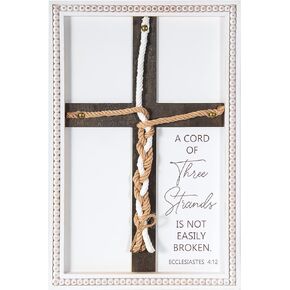 Three Strands Cord Wedding Unity Sign, Cross to Braid or Tie God's Knot - A Cord of Three Strands is Not Easily Broken - Handfasting Cord, 16 × 22" Unity White Cross Braid For Wedding Ceremony