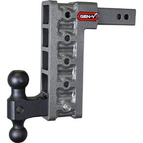 GEN-Y GH-515 MEGA-Duty Adjustable 10" Drop Hitch with GH-051 Dual-Ball for 2" Receiver - 16,000 LB Towing Capacity - 2,000 LB Tongue Weight