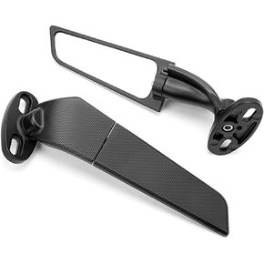 Modified Motorcycle Rearview Mirror,1 Pair Adjustable Rotating Side Mirrors,Wide Viewing Angle Wing Rearview Mirrors for Ninja 250 300 H2 H4 400 650 ZX10R ZX6R ZX 636 (Large)