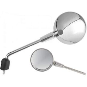 Left Round Mirror Vespa-Primavera/Elettrica | Vespa Part Vespa Elettrica and Primavera 50-150 Mirror for the Left Side | OEM- CM3161801, CM261901(Left, Round, Chrome Finish)
