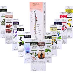 Vimoksha Incense-Sticks-Exotic-World-Aroma-6 Unique-Scents-100%-Natural-Handmade-(90 Sticks (108GM))-Organic-Chemicals-Free for-Relaxation-Positivity-Yoga-Meditation in Kuwait