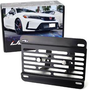 iJDMTOY No Drill Front Grille Mesh Mount License Plate Relocator Kit Compatible With 2022-up 11th Gen Honda Civic