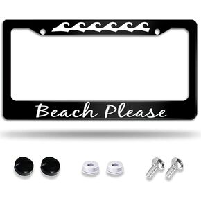 Thin Blue Line License Plate Frame Police License Plate Frames,Metal Aluminum Car Cover Tag Holder Frames,2 Holes with Screw Caps for Men Women 12x6 Inch
