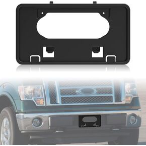 KEWISAUTO Front Bumper License Plate Holde Frame for F150 09-14, Black Front Bumper License Plate Bracket Holder Cover for Ford F-150 2009-2014 Accessories (1PCS)